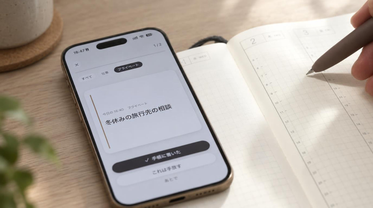 手書き手帳を使う人のためのiPhoneメモアプリ「あとで紙の手帳に」リリースしました。無料で使えます。