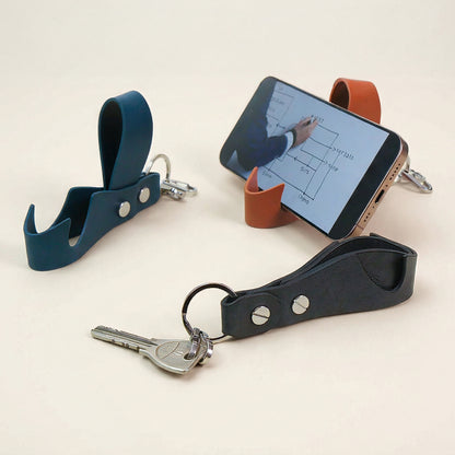 【国産本革】2way レザースマホスタンドキーホルダー "Rest"