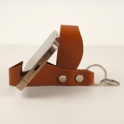 【国産本革】2way レザースマホスタンドキーホルダー "Rest"